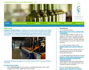 Cameron Family Glass Packaging Website